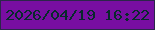 文字の大きさ：4、枠の色：2c264b、背景の色：780ea2、文字の色：082a2c 無料ブログパーツのブログ時計