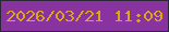 文字の大きさ：2、枠の色：2c2735、背景の色：8933a1、文字の色：dba619 無料ブログパーツのブログ時計