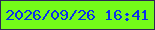 文字の大きさ：5、枠の色：2c2754、背景の色：74fb19、文字の色：0830ed 無料ブログパーツのブログ時計