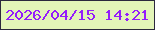 文字の大きさ：1、枠の色：2c283d、背景の色：e3f5b8、文字の色：941ffb 無料ブログパーツのブログ時計