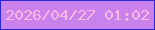 文字の大きさ：1、枠の色：2c28d4、背景の色：c981ec、文字の色：f9b9e3 無料ブログパーツのブログ時計