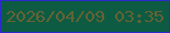 文字の大きさ：5、枠の色：2c2acd、背景の色：0d5b42、文字の色：656235 無料ブログパーツのブログ時計