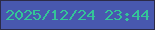 文字の大きさ：5、枠の色：2c2b48、背景の色：4858af、文字の色：34c598 無料ブログパーツのブログ時計