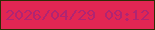 文字の大きさ：4、枠の色：2c2d04、背景の色：e22653、文字の色：b02572 無料ブログパーツのブログ時計