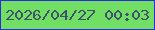 文字の大きさ：5、枠の色：2c2de1、背景の色：71df64、文字の色：3f516c 無料ブログパーツのブログ時計
