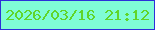 文字の大きさ：5、枠の色：2c30d9、背景の色：7ffcd6、文字の色：60d529 無料ブログパーツのブログ時計