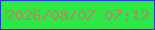 文字の大きさ：4、枠の色：2c36e0、背景の色：2ee747、文字の色：b4886d 無料ブログパーツのブログ時計