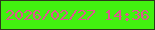 文字の大きさ：5、枠の色：2c3a1a、背景の色：42f110、文字の色：de5690 無料ブログパーツのブログ時計