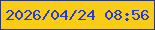 文字の大きさ：3、枠の色：2c3a74、背景の色：f9cc15、文字の色：263ad8 無料ブログパーツのブログ時計