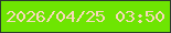 文字の大きさ：4、枠の色：2c3c2e、背景の色：6ee502、文字の色：f8d9bb 無料ブログパーツのブログ時計