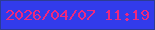 文字の大きさ：4、枠の色：2c3c94、背景の色：323beb、文字の色：ef287e 無料ブログパーツのブログ時計