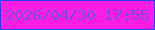 文字の大きさ：5、枠の色：2c3cea、背景の色：ff1ce4、文字の色：734ee5 無料ブログパーツのブログ時計