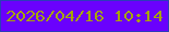 文字の大きさ：1、枠の色：2c3dba、背景の色：6a01fd、文字の色：a7a501 無料ブログパーツのブログ時計