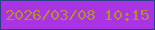 文字の大きさ：3、枠の色：2c3e89、背景の色：aa33e3、文字の色：b19032 無料ブログパーツのブログ時計