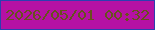 文字の大きさ：3、枠の色：2c3fb0、背景の色：b511a4、文字の色：68501e 無料ブログパーツのブログ時計