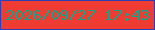 文字の大きさ：4、枠の色：2c3fb6、背景の色：ee3c32、文字の色：12a588 無料ブログパーツのブログ時計