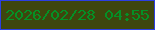 文字の大きさ：1、枠の色：2c3fe2、背景の色：3e460e、文字の色：049126 無料ブログパーツのブログ時計
