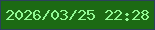 文字の大きさ：2、枠の色：2c405c、背景の色：1c6a13、文字の色：92f994 無料ブログパーツのブログ時計