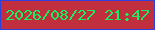 文字の大きさ：5、枠の色：2c41dd、背景の色：c12f3f、文字の色：17ef5d 無料ブログパーツのブログ時計