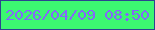 文字の大きさ：4、枠の色：2c438f、背景の色：3cf771、文字の色：8467f9 無料ブログパーツのブログ時計