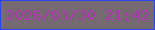 文字の大きさ：2、枠の色：2c45eb、背景の色：766a72、文字の色：ad36ae 無料ブログパーツのブログ時計
