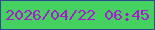 文字の大きさ：4、枠の色：2c4b8d、背景の色：45d160、文字の色：a919d2 無料ブログパーツのブログ時計