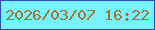 文字の大きさ：2、枠の色：2c4cb8、背景の色：76f3fd、文字の色：ab712e 無料ブログパーツのブログ時計
