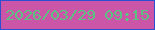 文字の大きさ：1、枠の色：2c4fd2、背景の色：cb56a7、文字の色：5bc281 無料ブログパーツのブログ時計