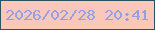 文字の大きさ：1、枠の色：2c5263、背景の色：fac8bb、文字の色：92a0e7 無料ブログパーツのブログ時計