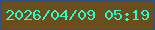 文字の大きさ：5、枠の色：2c5288、背景の色：6b4e1b、文字の色：2afbcd 無料ブログパーツのブログ時計