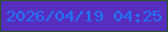 文字の大きさ：3、枠の色：2c5627、背景の色：582ebf、文字の色：1f76f8 無料ブログパーツのブログ時計