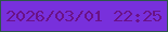 文字の大きさ：2、枠の色：2c5748、背景の色：7830dc、文字の色：6a1287 無料ブログパーツのブログ時計