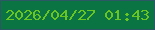 文字の大きさ：5、枠の色：2c5764、背景の色：0a7543、文字の色：69c521 無料ブログパーツのブログ時計