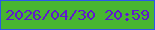 文字の大きさ：5、枠の色：2c57ea、背景の色：48b631、文字の色：6018cf 無料ブログパーツのブログ時計