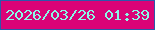 文字の大きさ：4、枠の色：2c58aa、背景の色：da0377、文字の色：8af9e7 無料ブログパーツのブログ時計