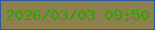 文字の大きさ：5、枠の色：2c5aa2、背景の色：8e804c、文字の色：2aa503 無料ブログパーツのブログ時計