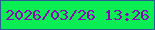 文字の大きさ：2、枠の色：2c5b91、背景の色：0aee53、文字の色：8905b9 無料ブログパーツのブログ時計