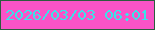 文字の大きさ：1、枠の色：2c5c3e、背景の色：f953c7、文字の色：3ae4e8 無料ブログパーツのブログ時計