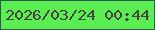 文字の大きさ：4、枠の色：2c5e4f、背景の色：5aee52、文字の色：49413f 無料ブログパーツのブログ時計