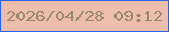 文字の大きさ：3、枠の色：2c60ef、背景の色：edbeab、文字の色：98886c 無料ブログパーツのブログ時計