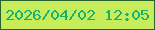 文字の大きさ：5、枠の色：2c6132、背景の色：c7ed5b、文字の色：14b177 無料ブログパーツのブログ時計
