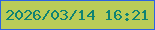 文字の大きさ：2、枠の色：2c63e2、背景の色：bacc58、文字の色：0f8373 無料ブログパーツのブログ時計