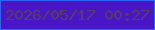 文字の大きさ：4、枠の色：2c65f8、背景の色：4816c7、文字の色：553e63 無料ブログパーツのブログ時計