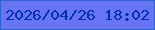 文字の大きさ：1、枠の色：2c66cd、背景の色：6774f4、文字の色：012fae 無料ブログパーツのブログ時計