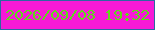 文字の大きさ：3、枠の色：2c68a1、背景の色：f61ad6、文字の色：5eda1b 無料ブログパーツのブログ時計