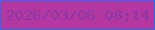 文字の大きさ：4、枠の色：2c68ef、背景の色：b537a2、文字の色：8839a3 無料ブログパーツのブログ時計