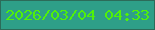文字の大きさ：4、枠の色：2c6b59、背景の色：2e9f88、文字の色：50f109 無料ブログパーツのブログ時計