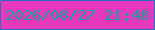 文字の大きさ：5、枠の色：2c6cbf、背景の色：e739be、文字の色：129f95 無料ブログパーツのブログ時計