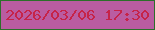 文字の大きさ：5、枠の色：2c6f2a、背景の色：ba5ca1、文字の色：c62349 無料ブログパーツのブログ時計