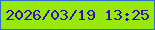文字の大きさ：3、枠の色：2c70ca、背景の色：98e90a、文字の色：330fbb 無料ブログパーツのブログ時計